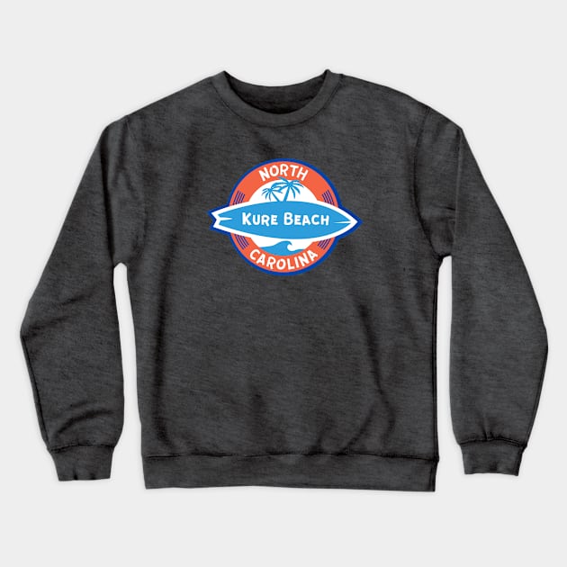 Kure Beach NC Surf Crewneck Sweatshirt by Trent Tides